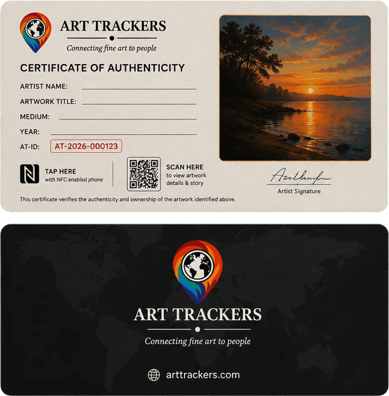 Certificate of authenticity card, front and back