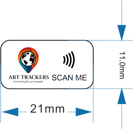21 × 11 mm Art Trackers NFC tag with dimensions